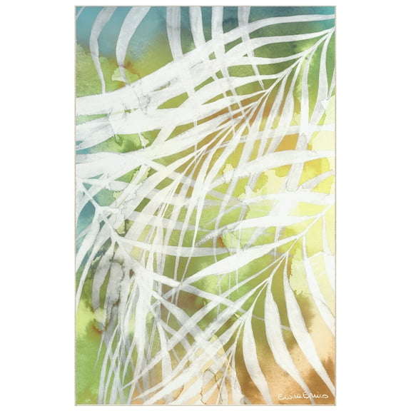 Palma di Luce II Washable Leaf Art Area Rug size 5'x8'