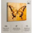 thumbnail image 2 of Golden Ochre Butterfly Elegant Butterfly Canvas Wall Art by Art Remedy, Gallery Wrapped, 20"x20", 2 of 7