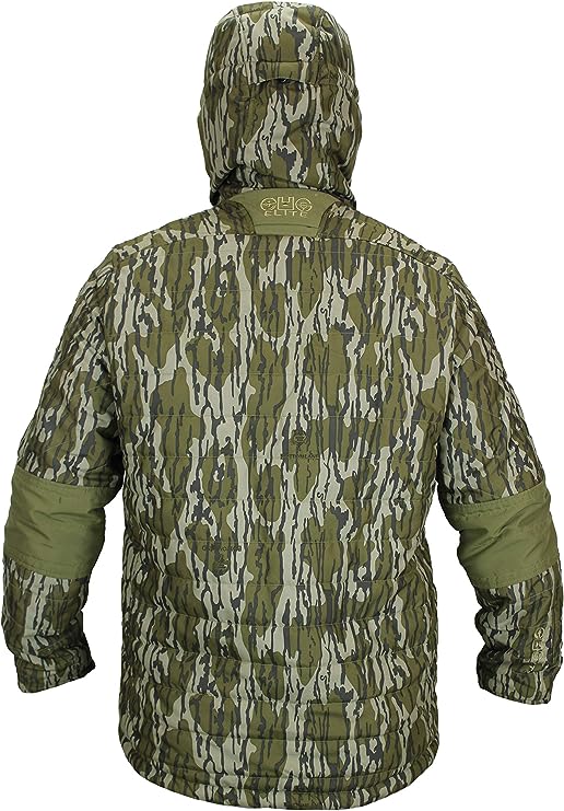 Paramount Outdoors EHG Elite Engineered Hunting Gear Rainier Late Season Primaloft Silver Down Insulated Camo Winter Hunting Jacket (Mossy Oak Bottomland)