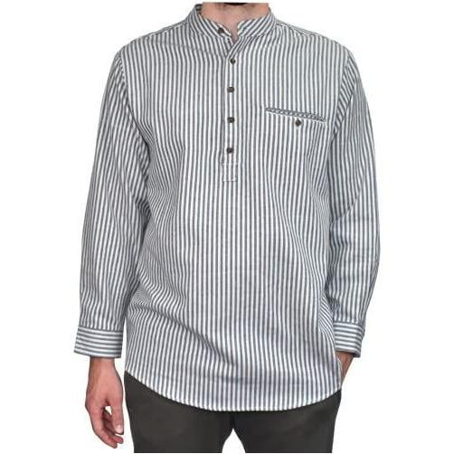 Lee Valley Ireland Lee Valley Ireland Flannel Grandfather Shirt 100 Percent Cotton Lvc Dark Blue Navy And Cream Stripe Walmart Com Walmart Com