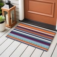 thumbnail image 6 of Rectangle Rug 2x3ft Area Rug, Vintage Boho Pesley Geometric Area Rugs for Living Room Bedroom, Orange Blue Gray Line Floor Mat Non-Slip Non-Shedding Carpet Indoor Accent Rugs, 6 of 9