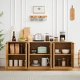 thumbnail image 3 of Aukfa 67" Modern Sideboard Cabinet, Wood Storage Credenza & TV Cabinet with 6 Fluted Doors for Living Room/Dining Room,Natural, 3 of 8