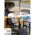 thumbnail image 4 of Happy Easter Outdoor Tablecloth - 54x54 Inch Square Dining Table Cover, Spring Watercolor Bunny Eggs Flowers Waterproof Outdoor Table Cloth with Umbrella Hole & Zipper for Picnic/Patio/Party, 4 of 7