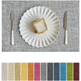 thumbnail image 1 of XINQIHANG Faux Linen Placemats Set of 4-12 x 18 Inch, Heat Resistant Double Layered Durable Burlap Farmhouse Place Mats, Non-Slip Washable Rustic Table Mats for Dining, Kitchen, Party（Ash Grey, 1 of 7