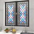 thumbnail image 5 of Geometric Pattern Colorful Window Stickers, PVC Waterproof and Dustproof UV blackout Glass Window Stickers,Static Cling Window Film Non-Adhesive Removable for Home Living Room Window Decals, 5 of 6