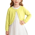 thumbnail image 2 of GigrtiJin 18M-11T Girls One Button Cardigan Long Sleeve Knit Cardigan Cute Cropped Crew Neck Casual Sweaters, 2 of 3