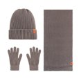 thumbnail image 4 of MIASHUI Double Layer Plush Thick Ear Protection Beanie Fashion Versatile Three-Piece Set, Scarf Set for Women Coffee, 4 of 4