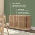thumbnail image 3 of Plank+Beam Contour Solid Wood Sideboard with 3 Doors, 59" TV Stand for Living Room, Blonde, 3 of 16