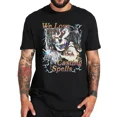 thumbnail image 1 of Camisetas de algodón unisex de estilo informal de verano con humor y tendencia musical popular, camisetas harajuku con la frase "Nos encanta lanzar hechizos"., 1 of 7