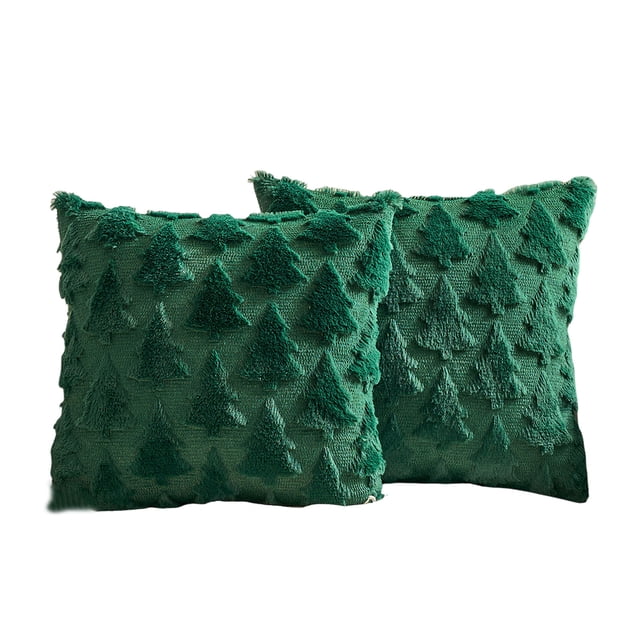 Matsuzay Fundas de almohada navideñas, cojines navideños, almohada para decoración del hogar, fundas de cojines navideños Decoración del hogar verde