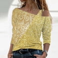 thumbnail image 2 of Camiseta de manga larga con lentejuelas y hombros descubiertos holgados con estampado de leopardo a la moda para mujer Fridja hkj2858, 2 of 5