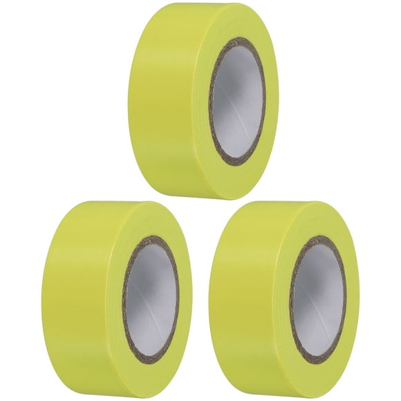 Cinta de Marcado Neón No Adhesiva de 1"x98' para Límites de Encuesta de Árboles, Amarillo 3 Paquete