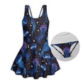 thumbnail image 6 of COEQINE Girls One Piece Swimsuit with Skirt Sleeveless Cute Skirted Bathing Suit Hawaiian Swimwear for Kids 3-4 Years, Summer Swim Dress for Water Play, Jellyfish Galaxy Star, 6 of 8