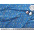 thumbnail image 3 of Soimoi Blue Poly Georgette Fabric Joker Face & Colorful Arrow Decor Fabric Printed Yard 52 Inch Wide, 3 of 3