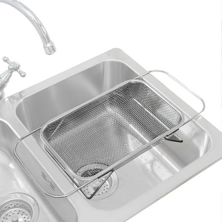 

Fovolat Telescopic Drain Basket Stainless Steel Extendable Sink Drying Basket Sink Holder Organizer for Home Kitchen Use Adjustable Expandable Drain Basket amazing
