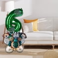 thumbnail image 4 of Globos de animales de safari en la jungla, 28 unidades, hojas decorativas, globos con números de 32 pulgadas para suministros 6 años, 4 of 8