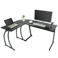 thumbnail image 3 of ZENY Home Office L-Shaped Computer Desk MDF Workstation - Black, 3 of 12
