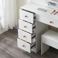 thumbnail image 5 of Caulitar Modern Vanity Desk with Lighted Mirror, Drawers and Shelves, Vanity Table Set with Stool for Woman Bedroom, White, 5 of 12