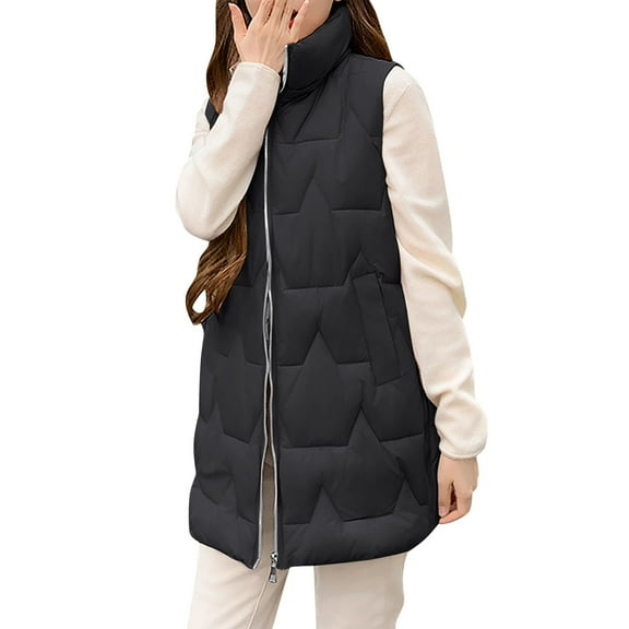 Pejock Ladies Sleeveless Hooded Vest, Casual Quilted Puffer Gilet for Women, Lightweight Winter Outerwear Jacket, Fashionable Streetwear Coat