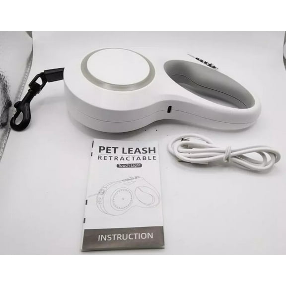 Ekha Pet Leash Retractable Touch Light LED Light White Rechargeable