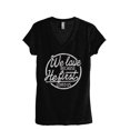 thumbnail image 1 of We Love Because He First Loved Us Women's Fashion Relaxed V-Neck T-Shirt Tee Heather Black X-Large, 1 of 2
