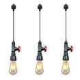 thumbnail image 1 of Kiven H-Type Track Lighting, 3-Light Industrial Halo Track Pendant Light, Steampunk Style Track Light Pedant for Bedroom Kitchen Island Home Cafe,Black Finish,Cord length 39.4", 1 of 7