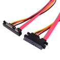 thumbnail image 1 of Cablecc Down Angled SATA III 3.0 7+15 22 Pin SATA Male to Female Data Power Extension Cable 30cm, 1 of 3
