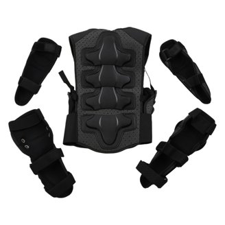 Full Body Wetsuit With Spine/Kidney & Knee Pads - Black XX-Large Water Sports Suit