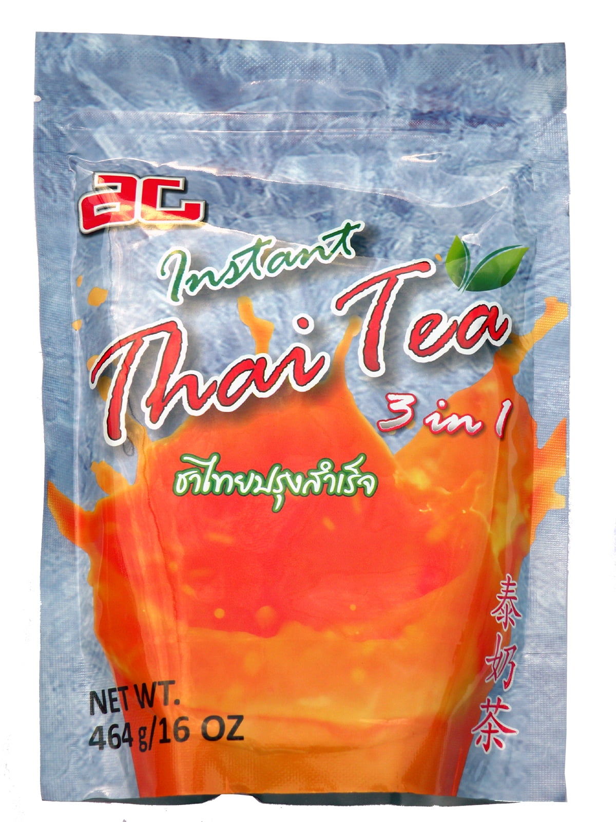 AC Instant Thai Iced Tea 3 in 1 (Thai Black Tea, Creamer, Sugar), Cha