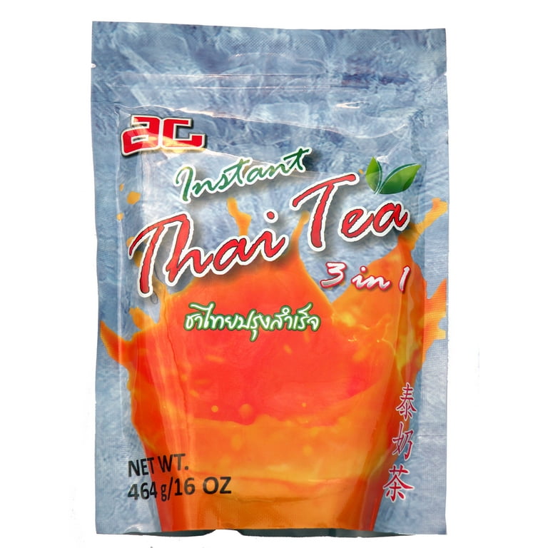 AC Instant Thai Iced Tea 3 in 1 Thai Black Tea Creamer Sugar Cha Dam Yen 16 oz 1 LB