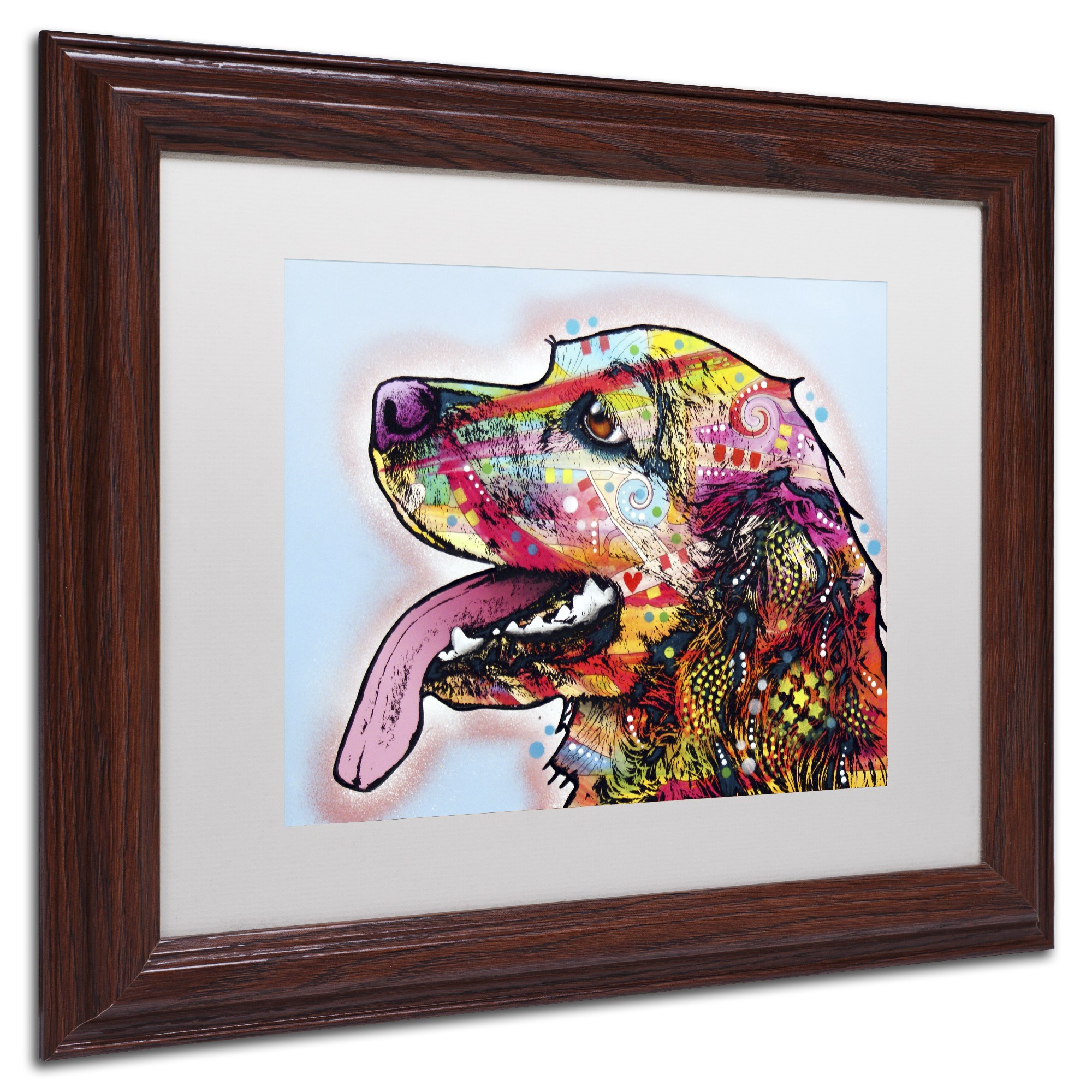 Trademark Fine Art "Cocker Spaniel" Canvas Art by Dean Russo, White Matte, Wood Frame