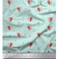 thumbnail image 1 of Soimoi Green Poly Georgette Fabric Triangle & Arrow Heart Print Fabric by the Yard 52 Inch Wide, 1 of 5