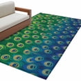 thumbnail image 2 of Area Rug 48×72in, Retro Peacock Texture Pattern Floor Carpet Living Room Rug, Green Blue Non-Slip Welcome Mat Indoor Rugs for Bedroom Dining Room, 2 of 9
