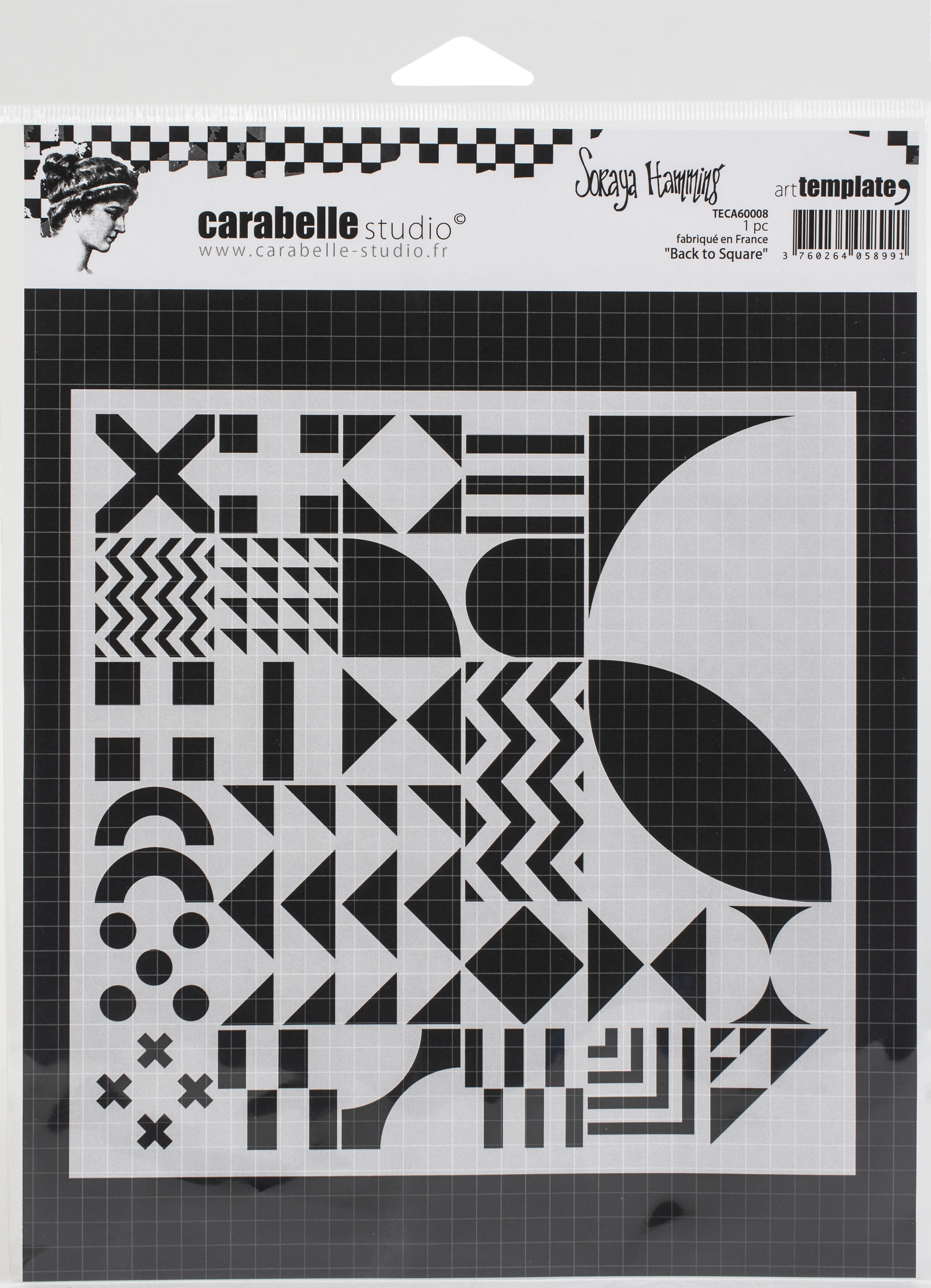 10.0x14.0x0.5 cm Carabelle Studio 2 Feathers Mask Plantilla Plastico