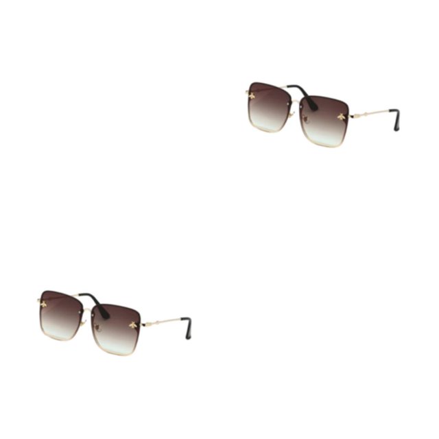 Sonducket Gafas de sol cuadradas Mujer Gafas Multicolor Atractivo Chic Resina de metal Gafas de moda Estilo simple Tipo femenino tipo 8 2piezas