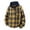 Yellow, variant on YueHuiYing Men Flannel Patchwork Fashion Plaid Hooded Button Long Sleeve Jacket Shirts