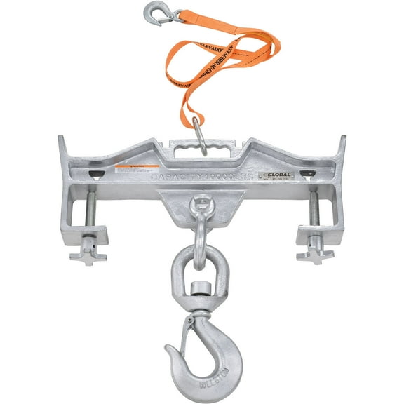 Global Industrial Swivel Hook Double Fork Forklift Hook Attachment 10000 Lbs. Ca