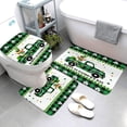 thumbnail image 3 of Aosijia 4Pcs Green St. Patrick's Day Shower Curtains Set with Non-Slip Rugs, Toilet Lid Cover and Bath Mat, Cute Gnomes Waterproof Bathroom Curtain with 12 Hooks 72 x 72 Inch, 3 of 8