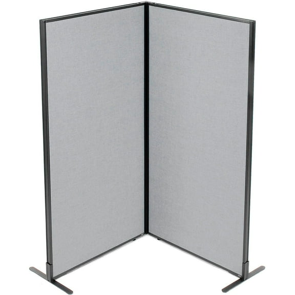 36-1/4"W x 72"H Freestanding 2-Panel Corner Room Divider, Gray