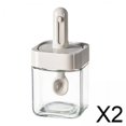 thumbnail image 1 of Tarro de especias,Tarro de especias con tapa retráctil para guardar cucharas,Recipiente para condimentos y pimentero multifunción,Organizador de aperitivos para la cocina,caja de, 1 of 8