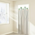 thumbnail image 4 of Double layer lace door curtain with liner - no drilling required, sunlight blocking sheer door panel for home decoration, elegant white polyester, 100x210 cm 1 curtain + 1 paste bar, 4 of 8