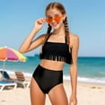 thumbnail image 2 of NIEWTR Girls Swimsuit Bikini Sets 2 Piece Color Block Bathing Suits For Teen Girls Swimwear Swimwear Beach Bathing Suit for Summer Vacation 13-14 Years Dark Gray, 2 of 9