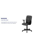 thumbnail image 5 of Flash Furniture Mid-Back Black Quilted Vinyl Swivel Task Office Chair with Arms, 5 of 13