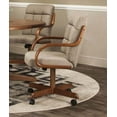 thumbnail image 2 of Furnish Theory  Camile Caster Arm Chair in Toast Tweed Fabric, 2 of 8