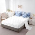 thumbnail image 3 of Homewish Sketch Dog Palm Leaf 7-Piece Twin Bedding,Vintage Golden Retriever Bedding Comforter Set,Blue White,Reversible, 3 of 8