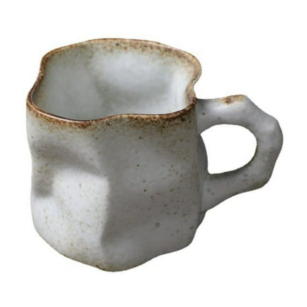 Taza de cerámica hecha a mano con bordes rústicos, 280 ml