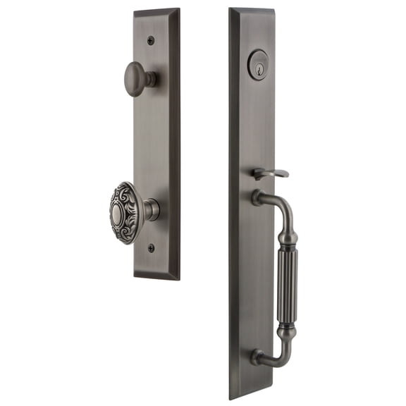 Grandeur Favfgrgvc_Eset_234 Fifth Avenue Solid Brass Rose Keyed Entry Single Cylinder Full