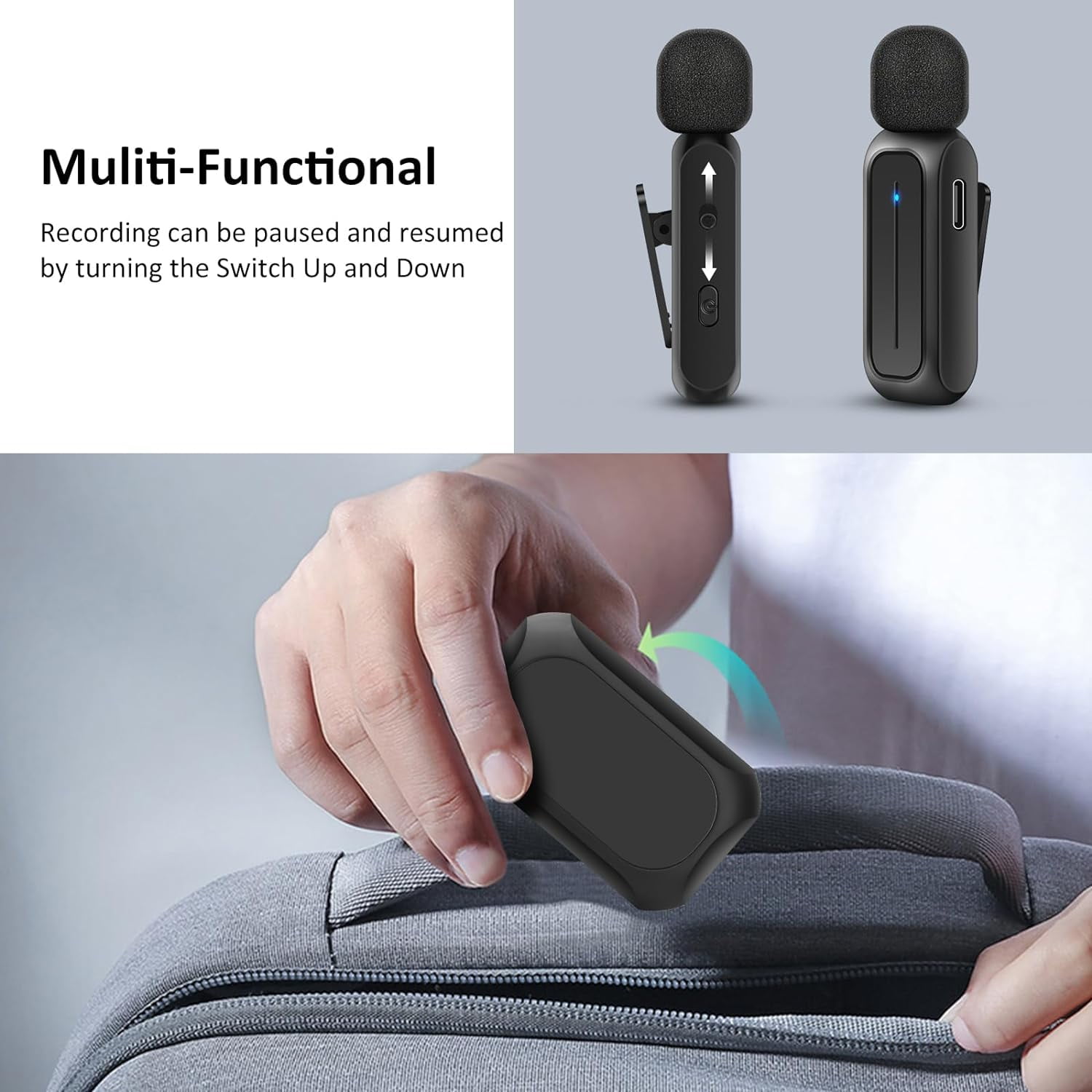 XIHAMA 2pcs Wireless Lavalier Microphone for iPhone iPad Android with Charging Case 7H Lavalier Wireless Microphone for Video Recording Vlogging, YouTube, Interview, 3 Modes Noise Cancellation