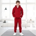 thumbnail image 2 of YunPes Boys and Toddlers' Athletic Sweatsuit Kids Fleece Half Zip Hoodies and Pockets Jogger Pants Fall Winter Clothing Tracksuit, 2 of 9