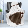thumbnail image 4 of Coffee Soft Flannel Fleece Blanket, Old Rusty Cup Hanging Signboard on Chains Grungy Rough Looking Mug Caffeine Drink, Cozy Plush for Indoor and Outdoor Use, 50" x 70", Umber White, by Ambesonne, 4 of 5